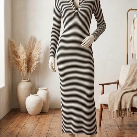a new day Dresses & Skirts - NWT A New Day Striped Ribbed Knit Maxi Dress